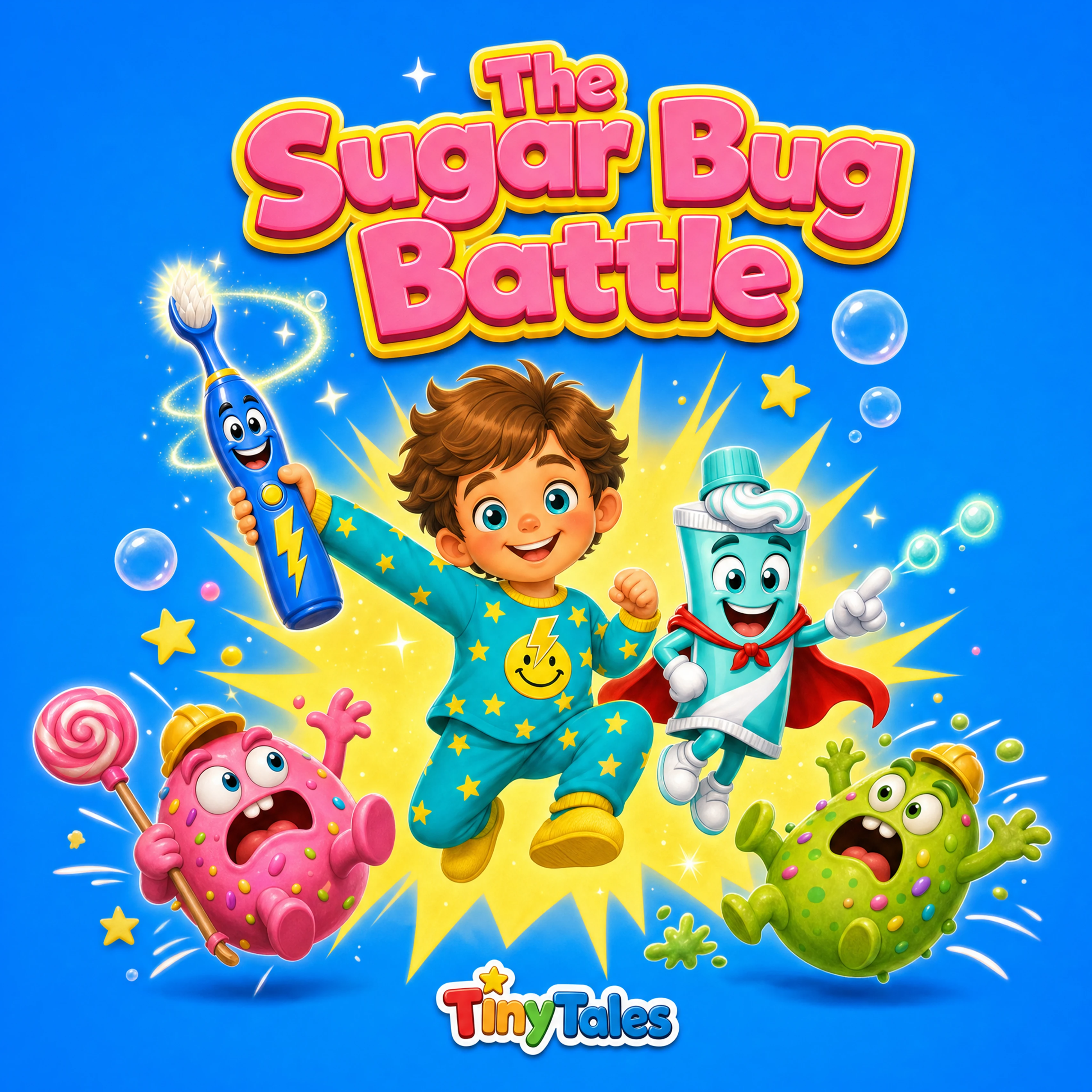 Cover of The Sugar Bug Battle, a personalized children's book